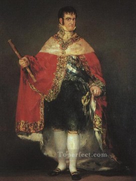 フランシスコ・ゴヤ Painting - フェルディナンド 7 世の国服の肖像画フランシスコ・ゴヤ